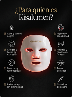 Kisalumen — Máscara LED Facial Multiluz | 1072 mW/cm²